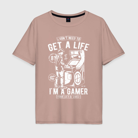 Мужская футболка хлопок Oversize с принтом Classic gamer в Санкт-Петербурге, 100% хлопок | свободный крой, круглый ворот, “спинка” длиннее передней части | Тематика изображения на принте: 