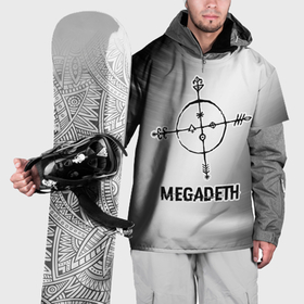 Накидка на куртку 3D с принтом Megadeth glitch на светлом фоне в Екатеринбурге, 100% полиэстер |  | 