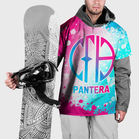 Накидка на куртку 3D с принтом Pantera neon gradient style , 100% полиэстер |  | 