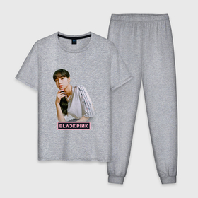 Мужская пижама хлопок с принтом Lisa  Blackpink  kpop  music в Белгороде, 100% хлопок | брюки и футболка прямого кроя, без карманов, на брюках мягкая резинка на поясе и по низу штанин
 | 