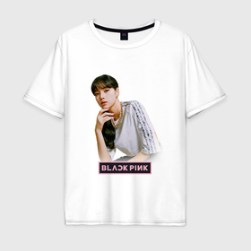 Мужская футболка хлопок Oversize с принтом Lisa  Blackpink  kpop  music в Курске, 100% хлопок | свободный крой, круглый ворот, “спинка” длиннее передней части | Тематика изображения на принте: 
