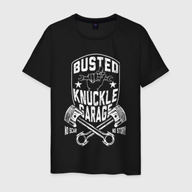 Мужская футболка хлопок с принтом Busted knuckle , 100% хлопок | прямой крой, круглый вырез горловины, длина до линии бедер, слегка спущенное плечо. | 