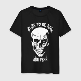 Мужская футболка хлопок с принтом Born to be free , 100% хлопок | прямой крой, круглый вырез горловины, длина до линии бедер, слегка спущенное плечо. | 