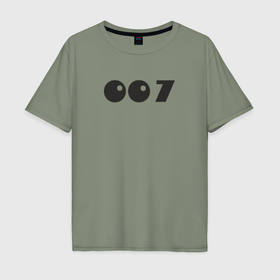 Мужская футболка хлопок Oversize с принтом Number 007 в Тюмени, 100% хлопок | свободный крой, круглый ворот, “спинка” длиннее передней части | 