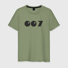 Мужская футболка хлопок с принтом Number 007 в Тюмени, 100% хлопок | прямой крой, круглый вырез горловины, длина до линии бедер, слегка спущенное плечо. | 