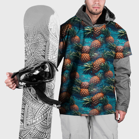 Накидка на куртку 3D с принтом Ананасы в воде в Екатеринбурге, 100% полиэстер |  | 