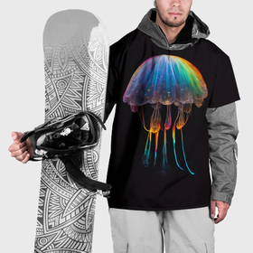 Накидка на куртку 3D с принтом яркая медуза на глубине рисунок в Петрозаводске, 100% полиэстер |  | 