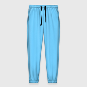 Мужские брюки 3D с принтом Однотонный небесный голубой в Екатеринбурге, 100% полиэстер | манжеты по низу, эластичный пояс регулируется шнурком, по бокам два кармана без застежек, внутренняя часть кармана из мелкой сетки | 