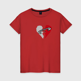 Женская футболка хлопок с принтом Break my heart в Тюмени, 100% хлопок | прямой крой, круглый вырез горловины, длина до линии бедер, слегка спущенное плечо | 