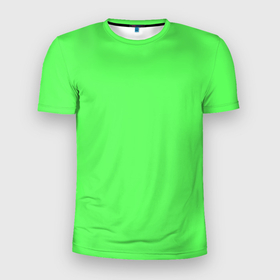 Мужская футболка 3D Slim с принтом Однотонный салатовый без рисунка в Кировске, 100% полиэстер с улучшенными характеристиками | приталенный силуэт, круглая горловина, широкие плечи, сужается к линии бедра | 