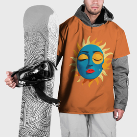 Накидка на куртку 3D с принтом Cпящее яркое солнышко в Белгороде, 100% полиэстер |  | 