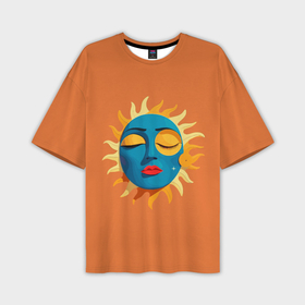 Мужская футболка oversize 3D с принтом Cпящее яркое солнышко в Белгороде,  |  | 
