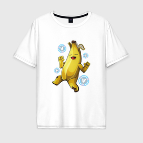 Мужская футболка хлопок Oversize с принтом Банан с В баксами Фортнайт в Тюмени, 100% хлопок | свободный крой, круглый ворот, “спинка” длиннее передней части | Тематика изображения на принте: 