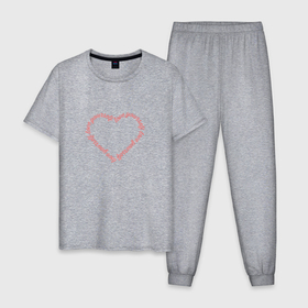Мужская пижама хлопок с принтом Love yourself в сердце в Курске, 100% хлопок | брюки и футболка прямого кроя, без карманов, на брюках мягкая резинка на поясе и по низу штанин
 | Тематика изображения на принте: 