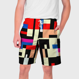 Мужские шорты 3D с принтом Кубическое измерение в Тюмени,  полиэстер 100% | прямой крой, два кармана без застежек по бокам. Мягкая трикотажная резинка на поясе, внутри которой широкие завязки. Длина чуть выше колен | 