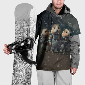Накидка на куртку 3D с принтом морские свинки в комбинезонах на марсе в Тюмени, 100% полиэстер |  | 