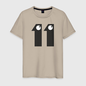 Мужская футболка хлопок с принтом Number 011 в Санкт-Петербурге, 100% хлопок | прямой крой, круглый вырез горловины, длина до линии бедер, слегка спущенное плечо. | 