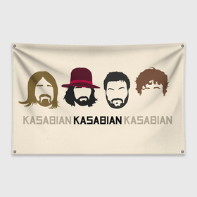 Флаг-баннер с принтом Kasabian арт в Курске, 100% полиэстер | размер 67 х 109 см, плотность ткани — 95 г/м2; по краям флага есть четыре люверса для крепления | 