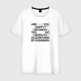 Мужская футболка хлопок с принтом Kasabian Algorithms в Тюмени, 100% хлопок | прямой крой, круглый вырез горловины, длина до линии бедер, слегка спущенное плечо. | Тематика изображения на принте: 