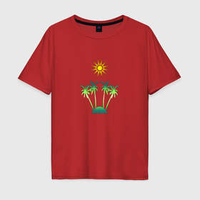 Мужская футболка хлопок Oversize с принтом Summer time   leisure time в Санкт-Петербурге, 100% хлопок | свободный крой, круглый ворот, “спинка” длиннее передней части | Тематика изображения на принте: 