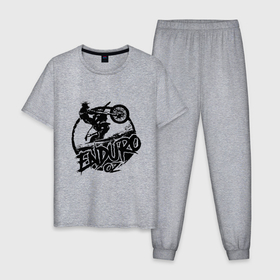 Мужская пижама хлопок с принтом Enduro oz в Кировске, 100% хлопок | брюки и футболка прямого кроя, без карманов, на брюках мягкая резинка на поясе и по низу штанин
 | 