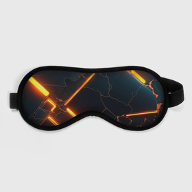 Маска для сна 3D с принтом Неоновые разломы   оранжевый в городе Новоалтайск, внешний слой — 100% полиэфир, внутренний слой — 100% хлопок, между ними — поролон |  | 