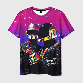 Мужская футболка 3D с принтом Daft Punk Discovery , 100% полиэфир | прямой крой, круглый вырез горловины, длина до линии бедер | Тематика изображения на принте: 