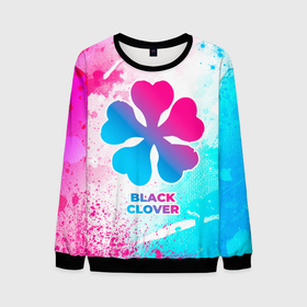 Мужской свитшот 3D с принтом Black Clover neon gradient style в Кировске, 100% полиэстер с мягким внутренним слоем | круглый вырез горловины, мягкая резинка на манжетах и поясе, свободная посадка по фигуре | 