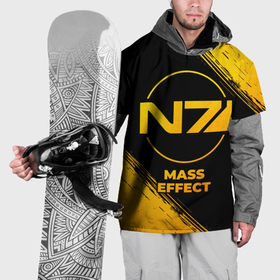 Накидка на куртку 3D с принтом Mass Effect   gold gradient в Тюмени, 100% полиэстер |  | Тематика изображения на принте: 