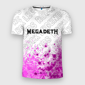 Мужская футболка 3D Slim с принтом Megadeth rock legends: символ сверху , 100% полиэстер с улучшенными характеристиками | приталенный силуэт, круглая горловина, широкие плечи, сужается к линии бедра | Тематика изображения на принте: 