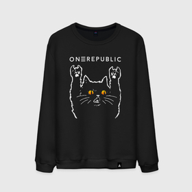 Мужской свитшот хлопок с принтом OneRepublic rock cat , 100% хлопок |  | 
