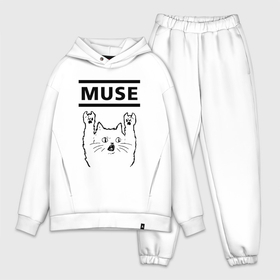 Мужской костюм oversize хлопок с принтом Muse   rock cat ,  |  | 
