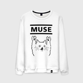 Мужской свитшот хлопок с принтом Muse   rock cat в Курске, 100% хлопок |  | 