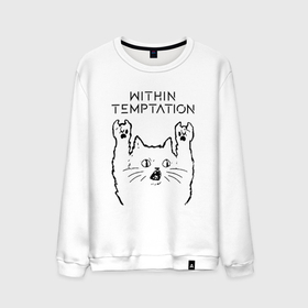 Мужской свитшот хлопок с принтом Within Temptation   rock cat , 100% хлопок |  | 