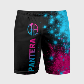 Мужские шорты спортивные с принтом Pantera   neon gradient: по вертикали в Санкт-Петербурге,  |  | 