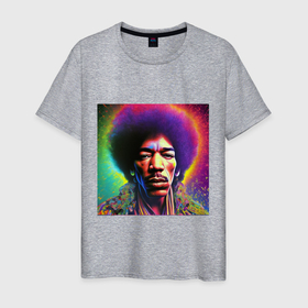 Мужская футболка хлопок с принтом Jimi Hendrix party portret art в Новосибирске, 100% хлопок | прямой крой, круглый вырез горловины, длина до линии бедер, слегка спущенное плечо. | 