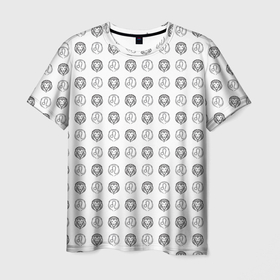 Мужская футболка 3D с принтом Лев и знак зодиака в Кировске, 100% полиэфир | прямой крой, круглый вырез горловины, длина до линии бедер | 