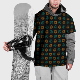 Накидка на куртку 3D с принтом Лев и знак зодиака в контрасте в Тюмени, 100% полиэстер |  | Тематика изображения на принте: 