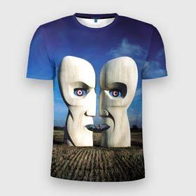 Мужская футболка 3D Slim с принтом Pink Floyd The Division Bell в Петрозаводске, 100% полиэстер с улучшенными характеристиками | приталенный силуэт, круглая горловина, широкие плечи, сужается к линии бедра | Тематика изображения на принте: 