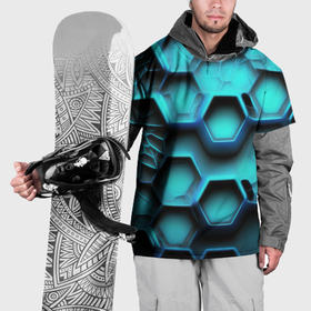 Накидка на куртку 3D с принтом Броня из неоновых плит в Петрозаводске, 100% полиэстер |  | Тематика изображения на принте: 