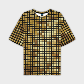 Мужская футболка oversize 3D с принтом Золотая мозаика, поверхность диско шара в Тюмени,  |  | 