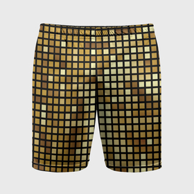 Мужские шорты спортивные с принтом Золотая мозаика, поверхность диско шара в Тюмени,  |  | Тематика изображения на принте: 