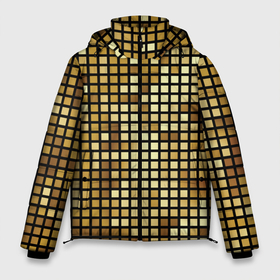Мужская зимняя куртка 3D с принтом Золотая мозаика, поверхность диско шара в Тюмени, верх — 100% полиэстер; подкладка — 100% полиэстер; утеплитель — 100% полиэстер | длина ниже бедра, свободный силуэт Оверсайз. Есть воротник-стойка, отстегивающийся капюшон и ветрозащитная планка. 

Боковые карманы с листочкой на кнопках и внутренний карман на молнии. | Тематика изображения на принте: 