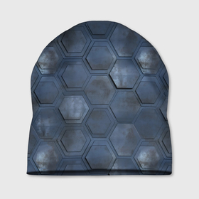 Шапка 3D с принтом Металлические плиты в Курске, 100% полиэстер | универсальный размер, печать по всей поверхности изделия | 