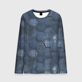 Мужской лонгслив 3D с принтом Металлические плиты в городе Новоалтайск, 100% полиэстер | длинные рукава, круглый вырез горловины, полуприлегающий силуэт | 