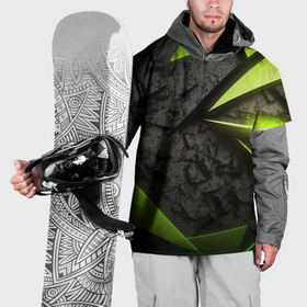 Накидка на куртку 3D с принтом Зеленые абстрактные осколки в Тюмени, 100% полиэстер |  | 