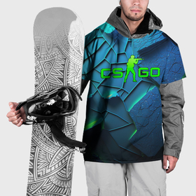 Накидка на куртку 3D с принтом CS GO blue green style , 100% полиэстер |  | Тематика изображения на принте: 