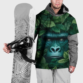 Накидка на куртку 3D с принтом Горилла в кустах джунгли в Екатеринбурге, 100% полиэстер |  | 