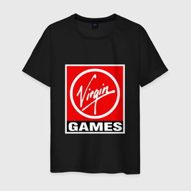 Мужская футболка хлопок с принтом Virgin games logo в Белгороде, 100% хлопок | прямой крой, круглый вырез горловины, длина до линии бедер, слегка спущенное плечо. | 