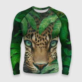 Мужской рашгард 3D с принтом Леопард в  кустах в Ухте,  |  | 